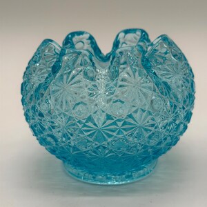 フェントン　バージニアガラス　琥珀色ボウル　デイジー＆ボタン Blue Fenton Daisy and Button Bowl - Etsy