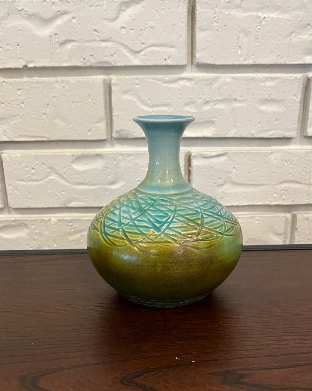 Vintage JK Kimbo Dryden Pottery Hand Thrown Incised Vase Signed ...