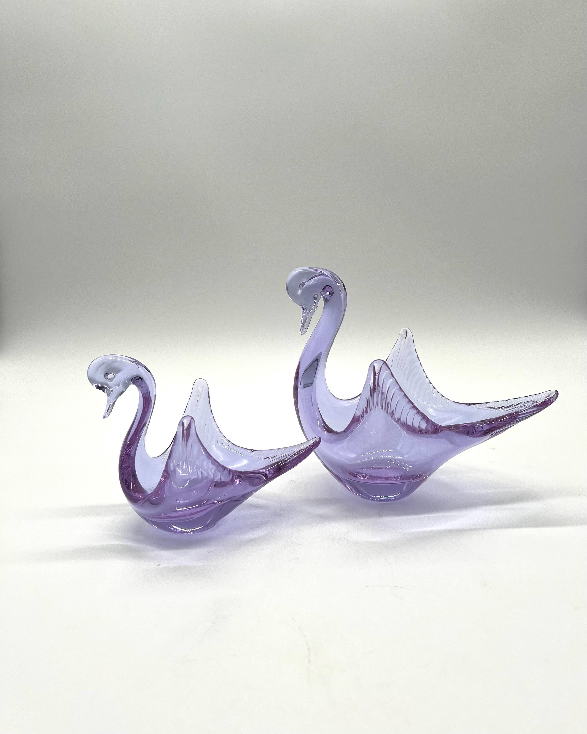 Pair of Neodymium Purple Swan Trinket Dishes Sweden - Etsy Pair of Neodymium Purple Swan Trinket Dishes Sweden - Etsy