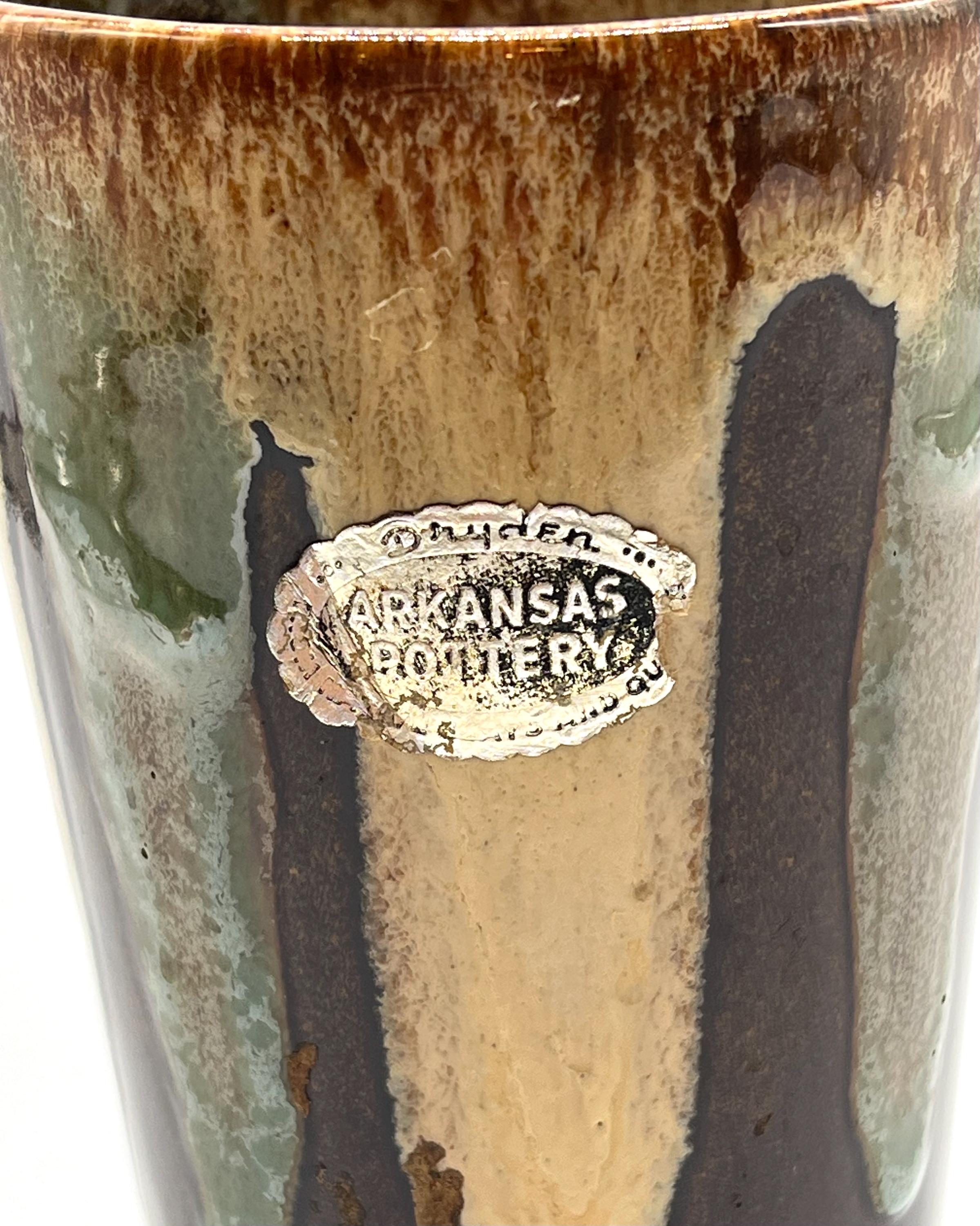 Vintage Dryden Pottery Vase: Hot Springs Arkansas Drip Glaze