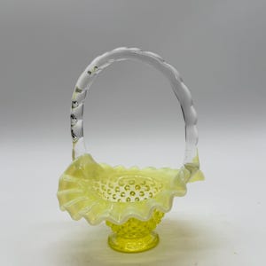 Yellow Hobnail Fenton Basket - Etsy