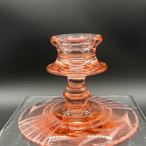 Vintage Fostoria Glass Pink Taper Candleholder 1920s