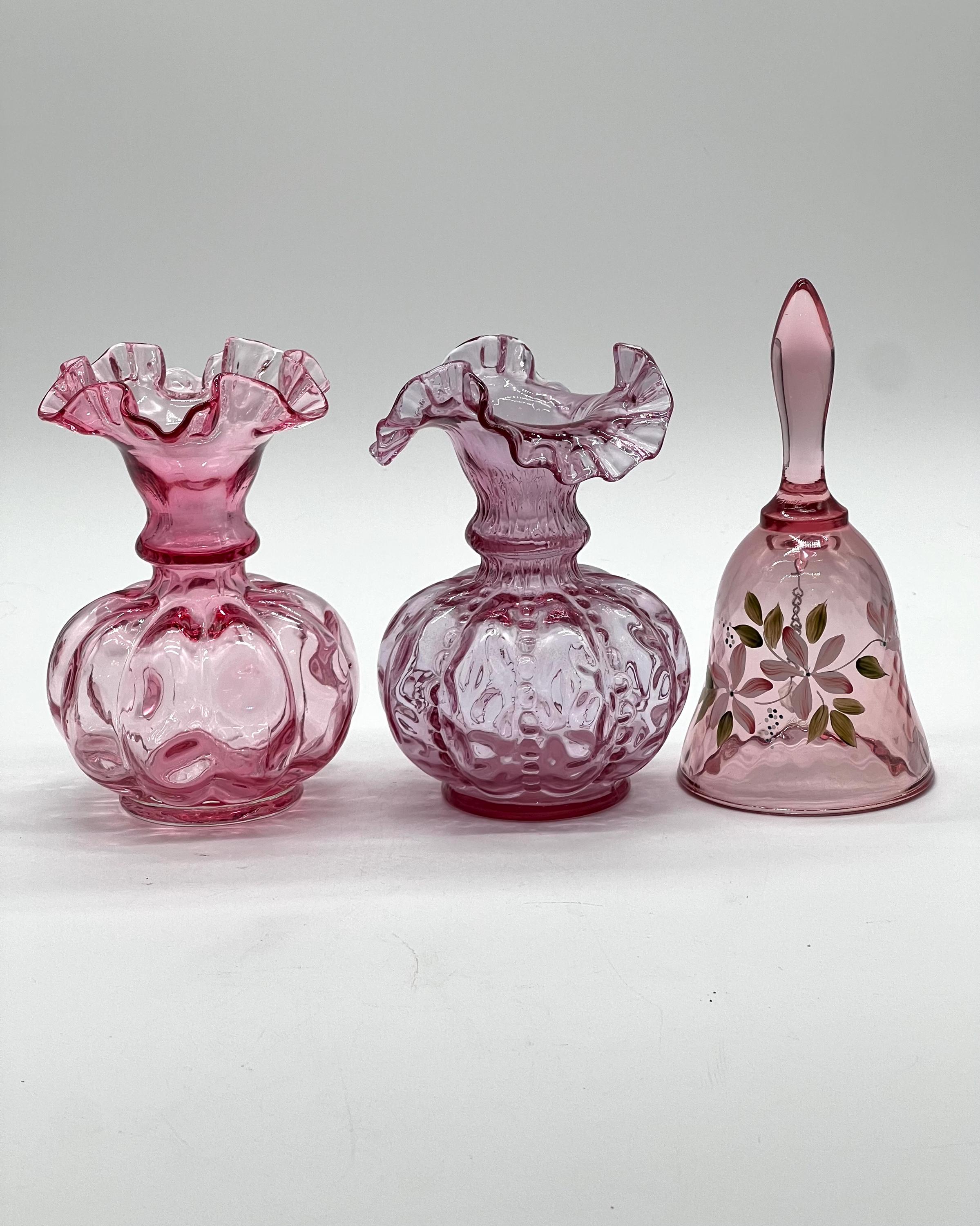 ヴィンテージ フェントン ダスティローズ パープルピンク ビーズメロン