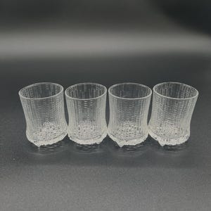 Iitala Glass Ultima Thule Cordial Glasses  Designed by Tapio Wirkkala 1960s Set of 4