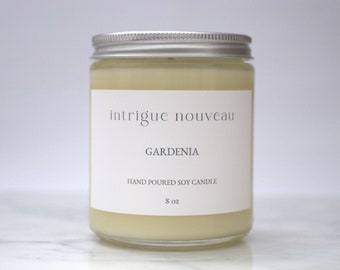 Gardenia Soy Candle, Floral, Scented Candle