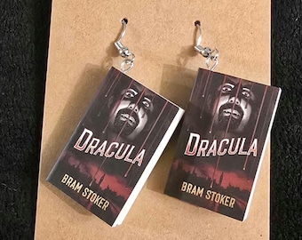 mini book earrings