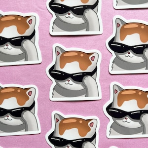 Coole Katze Meme Vinyl Sticker | süße Zeichnung