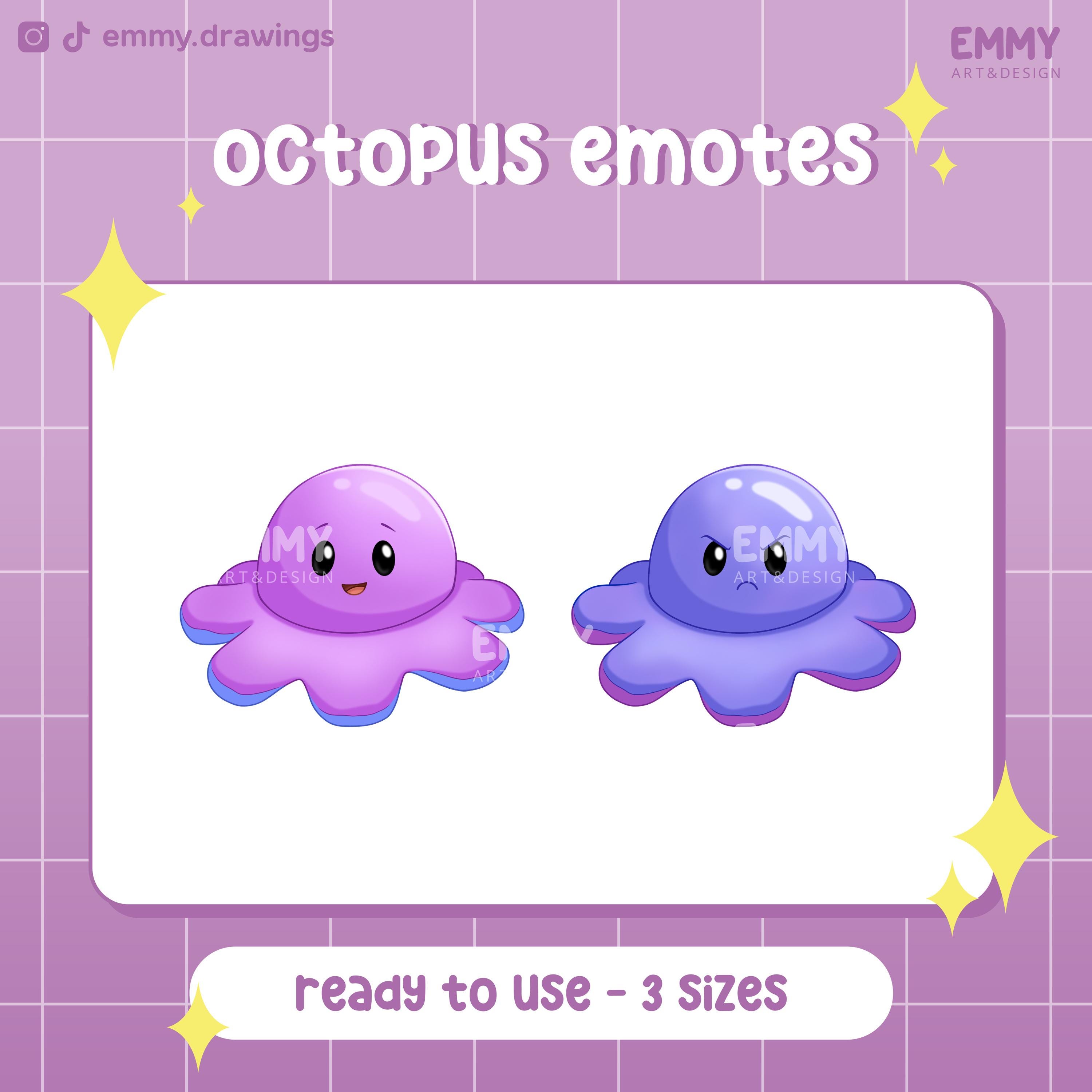 Octopus Plush Toy Emote Set | Youtube/Twitch/Discord/Tiktok Emote | Cute Drawing
