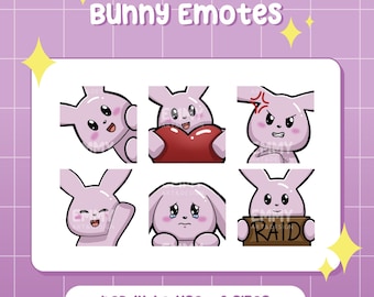 Bunny Emote Set | Youtube/Twitch/Discord/Tiktok Emote | Cute Drawing