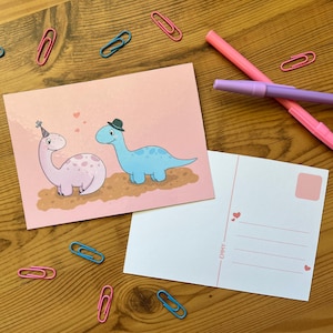 Partydinos Postkarte | süße Zeichnung