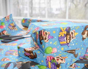 Cute Panda Birthday Pattern Wrapping Paper | Birthday Wrap Roll