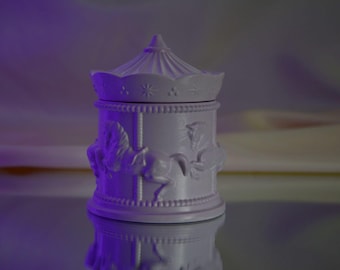Purple Carousel Candle, Wholesale Candle, Carousel Candle Jar, Candle Gift, Luxury Housewarming Gift, Vegan Soy Wax Candle