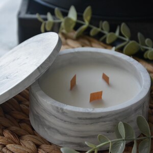 Gray Concrete Bowl Candle, Vegan Soy Wax, Marble Looking, Personalized Scented Candle, Housewarming Gift, Gift for Friend, Birthday Gift