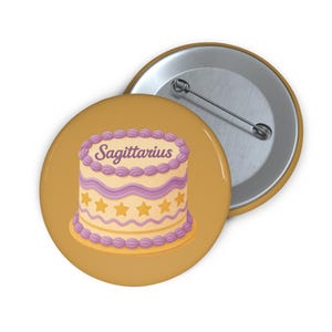 Pin de pastel de cumpleaños de Sagitario: botón brillante para malos del signo de fuego / regalo de astrología, oferta de paquete de pines, envío gratis, entrega limitada.