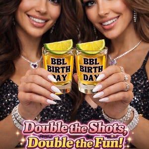 Vaso de chupito de cumpleaños BBL – Vaso de chupito transparente de 44 ml, divertido recuerdo de fiesta BBL, regalo para despedida de soltera o cumpleaños.