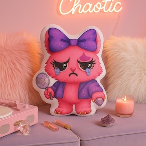 ZuuZuu Crybaby Plushie Pillow – Custom Soft Baddie Throw Pillow, Kawaii Room Decor, Chaoscore Aesthetic Gift | Free Shipping