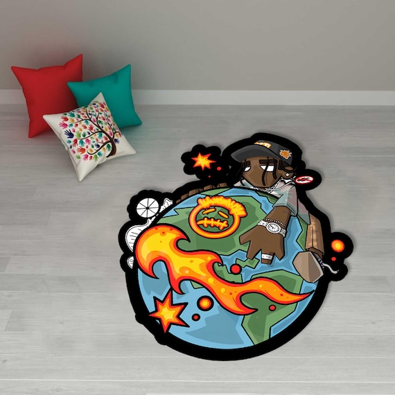 ライブ会場限定タオル　Tratvis Scott CACTUS JACK Cactus Jack Rug: Fluffy Polyester Astroworld Design - Etsy