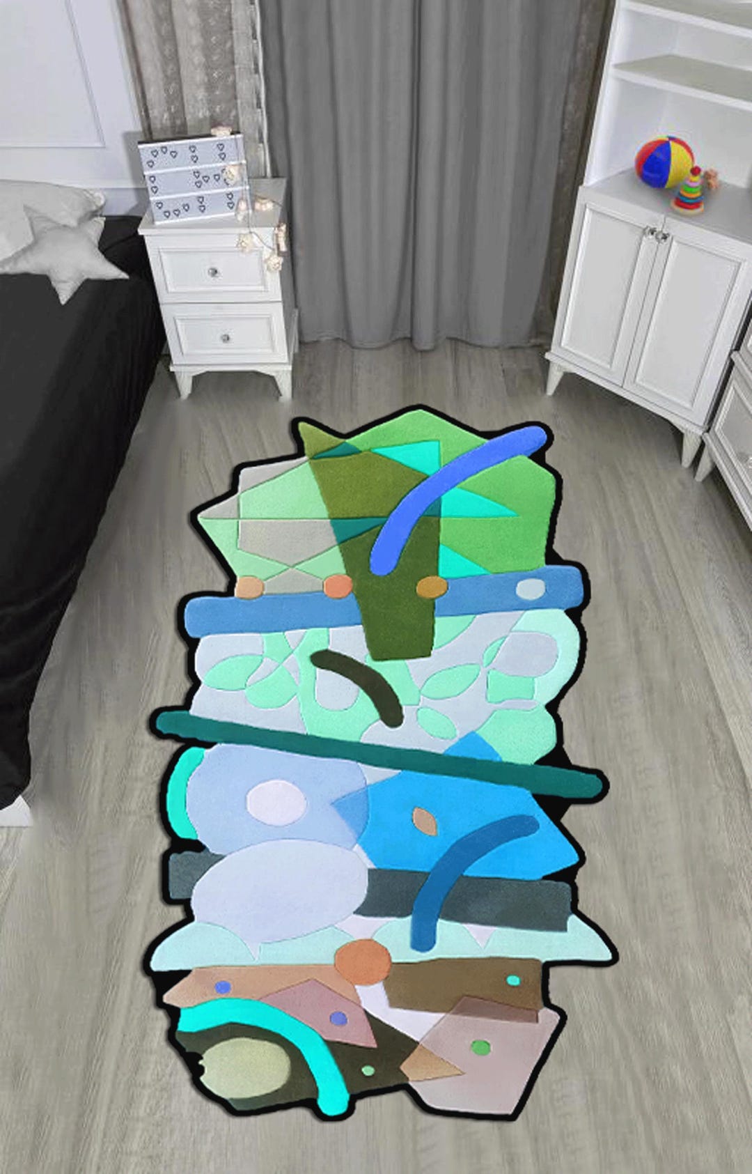 Multi Colored Irregular Shape, Irregular Rug, Irregular Area Rug ...
