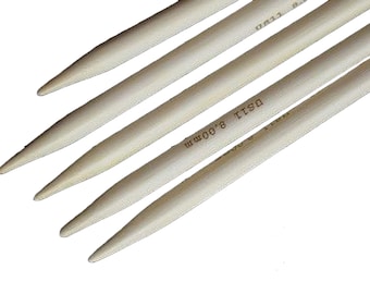 Bamboe breinaalden zonder knop DPN maat 0, 1, 2, 3, 4, 5, 6, 7, 8, 9, 10, 10.5, 11, 13, 15; Lengte: 5", 6", 7", 8", 9", 10" Zeer mooi