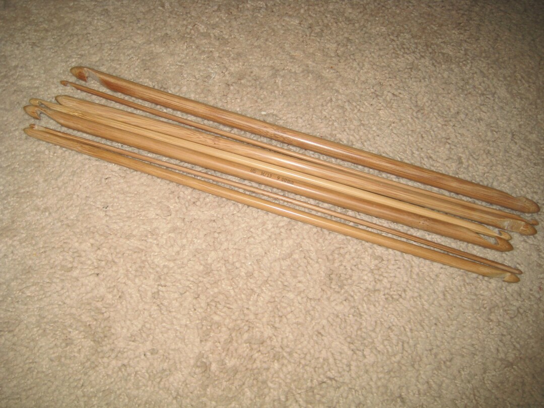 12 Size Bamboo Double Ended End Crochet Hook Set SIZE 3.25 Mm10mm you