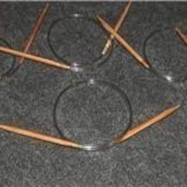 9 or 12 inches bamboo circular knitting needles US 10.5, 11 and 13 (6.5 mm, 8 mm & 9 mm) (total 3 pairs) handmade,  premium USA-made tubing