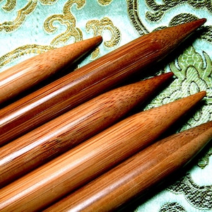 Jumbo BIG size 12 inches or 7 inches double point pointed bamboo knitting needles DPN size us 17