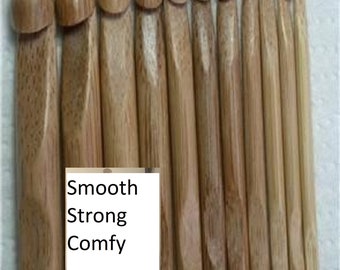 Individual size Bamboo Crochet Hook ( 6" Regular or 7" for big hands) US sizes C D E F G US7 H I J K 7.0mm L M N P Extremely nice or tin box