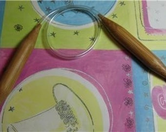 Bamboo Circular Knitting Needles 16 inch US 19 (15mm) Hand made with premium USA-Made tubing