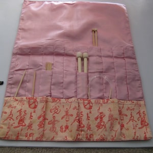 Big Knitting needle Roll CASE (three layers) Or Small crochet hook, short needle holder case