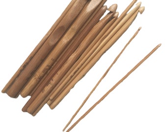 FromUSA 13 size bamboo crochet hooks set 2.75-10.0mm (a complete set from US size C to N ) Extremely NICE!!! or with silk case