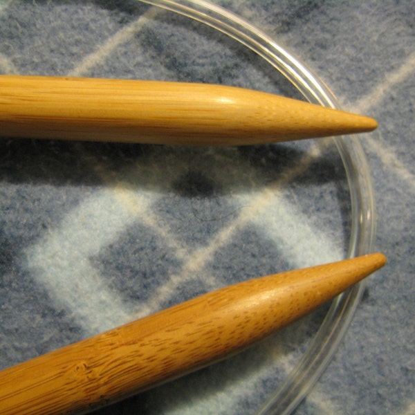 Bamboo Circular Knitting Needles US 50 ( 25  mm) 20, 24, 29, 32, 36, 40, 47, 60 inches Tip to tip Hand made, w/ premium USA-made tubing NICE