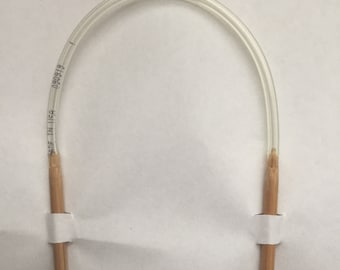 7 or 12 inch bamboo circular knitting needle size US 0, 1, 2, 3, 4, 5, 6, 7, 8, 9, 10, 10.5, 11, 13, 15 17 19 hand made w/ USA-Made tubing