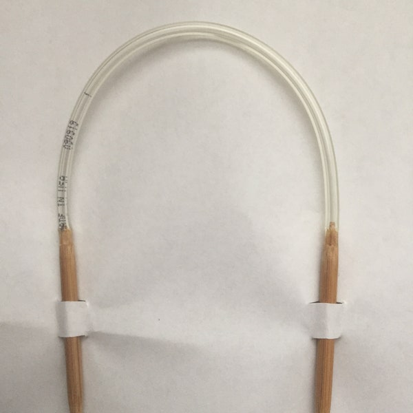 7 or 12 inch bamboo circular knitting needle size US 0, 1, 2, 3, 4, 5, 6, 7, 8, 9, 10, 10.5, 11, 13, 15 17 19 hand made w/ USA-Made tubing