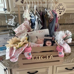 Holzkiste Baby Shower // Baby Deko