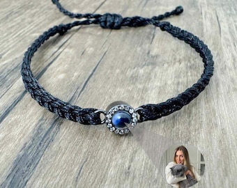 Custom Photo Projection Bracelet, Pet Memorial Jewelry, Couple Gift, BFF Gift, Birthday Gift, Anniversary Gift, Wedding Gift