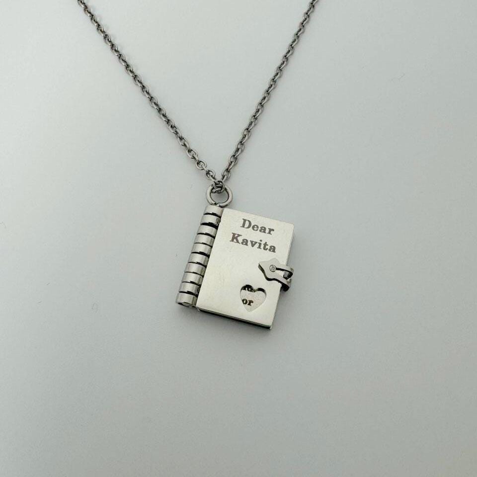 Custom Book Necklace, Personalised Locket, Book Locket