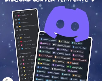 cute aesthetic discord server template! <3  | cozy, aesthetic, cute, minimal, colour roles | instant download!