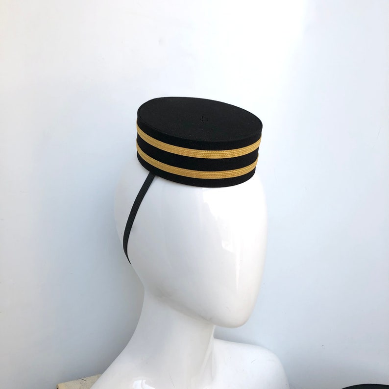 Pillbox Hat in Black Classic Cigarette Girl Costume Usher or Bellhop