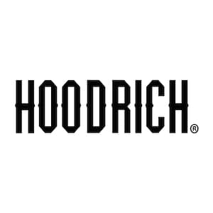 May include: Black and white logo for Hoodrich, a clothing brand. The logo features the word "HOODRICH" in a bold, blocky font.