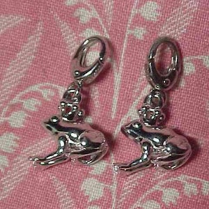 925 Sterling Silver Smile Frog Prince Charm Bead - Antique Silver Oxidized For Bracelets & Necklaces