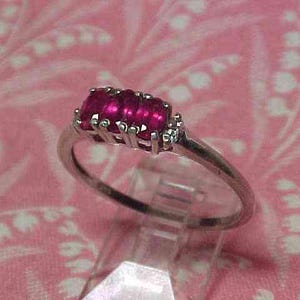Vintage 925 Sterling Clear and Ruby CZ ring size 10