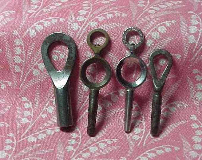4 Vintage Pocket Watch Winding Keys Steel and Brass Etsy