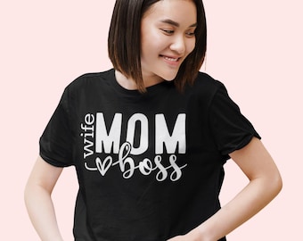 T-shirt Woman Mom Boss – gezellige ronde hals dames, Mom Life Apparel