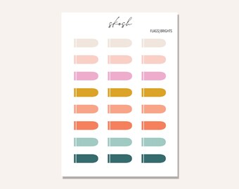 Small Flag Stickers | Washi | Minimal Planner Stickers