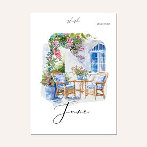 June Washi Sticker or Vellum Monthly Dashboard | Cover Sheet | Size and Design Options