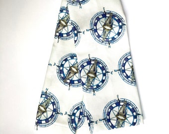 READY TO SHIP- Nautical Blue Compass Tea Towel