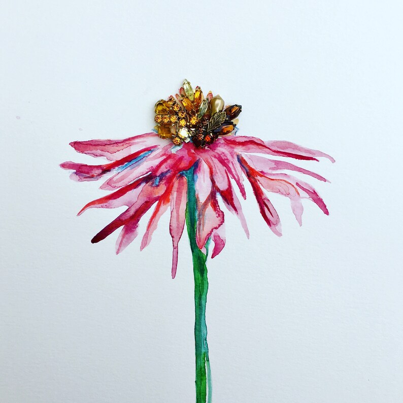 Stand Tall Pink Daisy Mixed Media Photo Print
