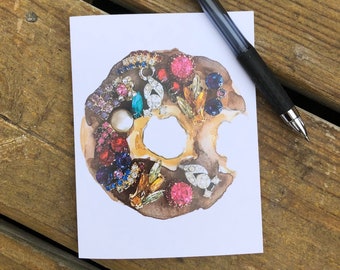 Donut You Know I Love You Single Blank Greeting Card: Sparkled Donut