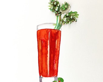 Bloody Mary Mixed Media Photo Print Mixology