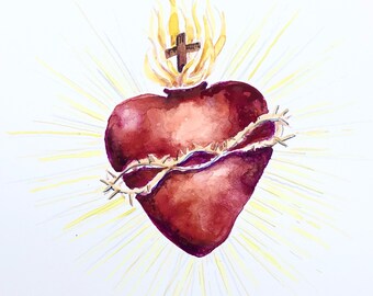 Sacred Heart of Jesus Mixed Media Photo Print